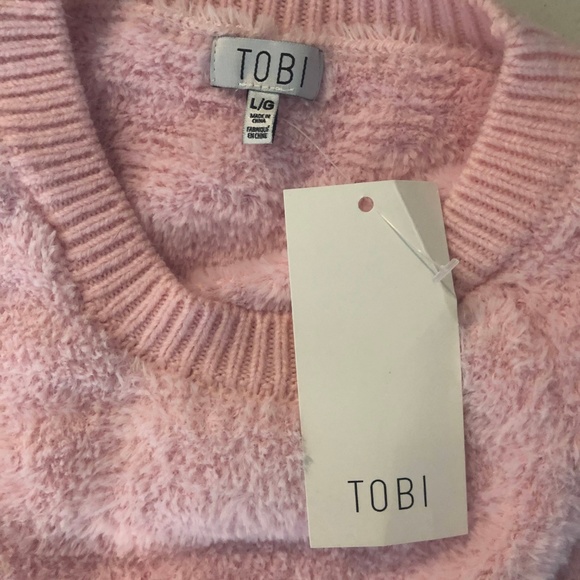 Tobi Fluffy Fuzzy Pink Crew Sweater Cozy Soft - Picture 5 of 5
